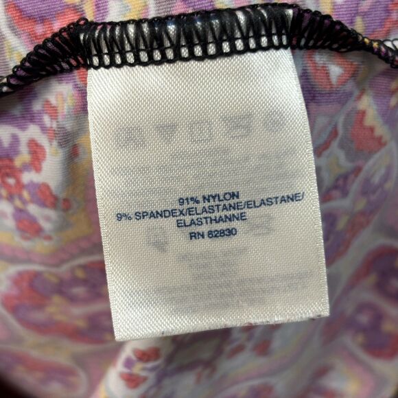 Lands' End Women Long Sleeve Rash-Guard Swim Shirt Top 2X Floral Nylon C025 -15 - Picture 7 of 16